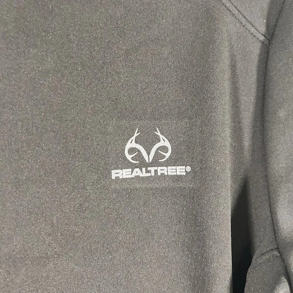 Real Tree Hoodie Women's XL Solid Black Zip Pockets Pullover Polyester - Picture 4 of 9